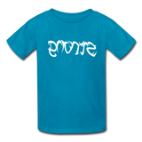 STRONG in Tribal Characters - Child's T-Shirt - turquoise