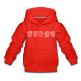 PROUD in Scratched Lines - Children's Hoodie - red