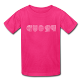 PROUD in Scratched Lines - Child's T-Shirt - fuchsia