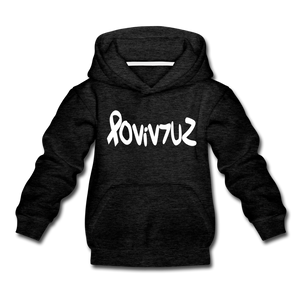 SURVIVOR in Ribbon & Writing - Children's Hoodie - charcoal gray