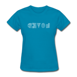 LOVED in Scratched Lines - Women's Shirt - turquoise