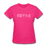 LOVED in Scratched Lines - Women's Shirt - fuchsia
