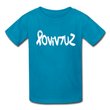 SURVIVOR in Ribbon & Writing - Child's T-Shirt - turquoise