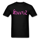 SURVIVOR in Pink Ribbon & Writing - Classic T-Shirt - black