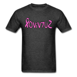 SURVIVOR in Pink Ribbon & Writing - Classic T-Shirt - heather black