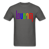 PROUD in Rainbow Abstract Lines - Classic T-Shirt - charcoal