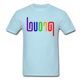 PROUD in Rainbow Abstract Lines - Classic T-Shirt - powder blue