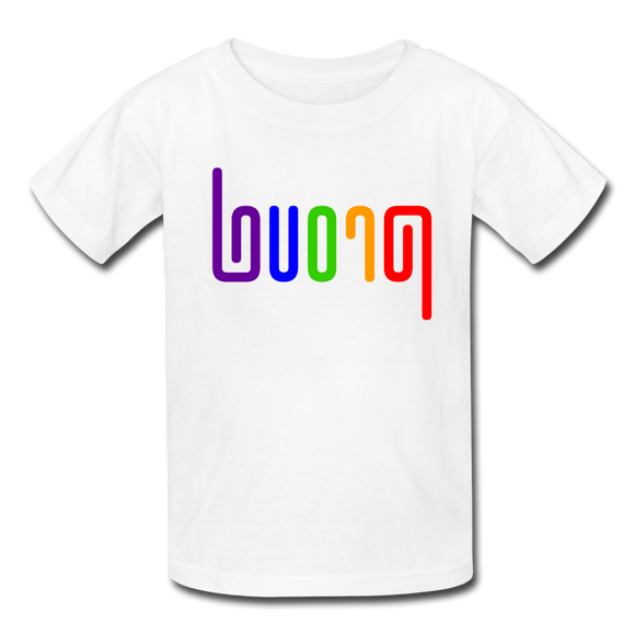 PROUD in Rainbow Abstract Lines - Child's T-Shirt - white