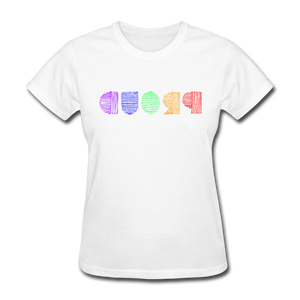 PROUD in Rainbow Scratched Lines - Women's Shirt - white