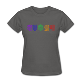 PROUD in Rainbow Scratched Lines - Women's Shirt - charcoal