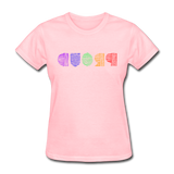 PROUD in Rainbow Scratched Lines - Women's Shirt - pink