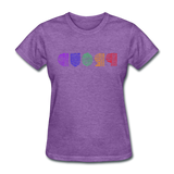 PROUD in Rainbow Scratched Lines - Women's Shirt - purple heather