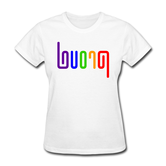 PROUD in Rainbow Abstract Lines - Women's Shirt - white