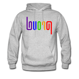 PROUD in Rainbow Abstract Lines - Adult Hoodie - heather gray