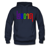PROUD in Rainbow Abstract Lines - Adult Hoodie - navy