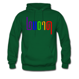 PROUD in Rainbow Abstract Lines - Adult Hoodie - forest green