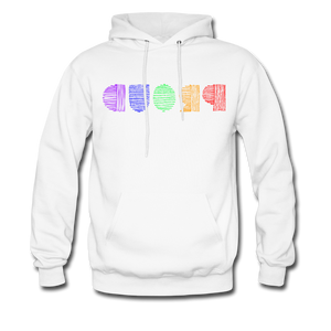 PROUD in Rainbow Scratched Lines - Adult Hoodie - white