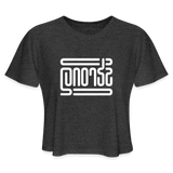 STRONG in Abstract Lines - Women's Cropped T-Shirt - deep heather