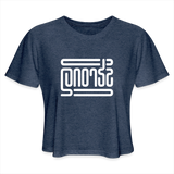 STRONG in Abstract Lines - Women's Cropped T-Shirt - heather navy