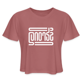 STRONG in Abstract Lines - Women's Cropped T-Shirt - mauve