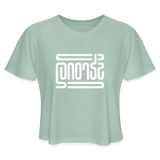 STRONG in Abstract Lines - Women's Cropped T-Shirt - dusty mint blue