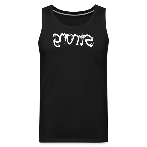 STRONG in Tribal Characters - Men's Premium Tank Top - black