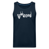 BREATHE in Curly Characters - Men's Premium Tank Top - deep navy