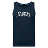 SOBER in Tribal Characters - Men's Premium Tank Top - deep navy