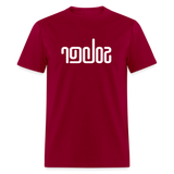 SOBER in Abstract Lines - Classic T-Shirt - dark red