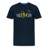 SOBER in Butterfly & Abstract Characters - Organic Cotton T-Shirt - deep navy