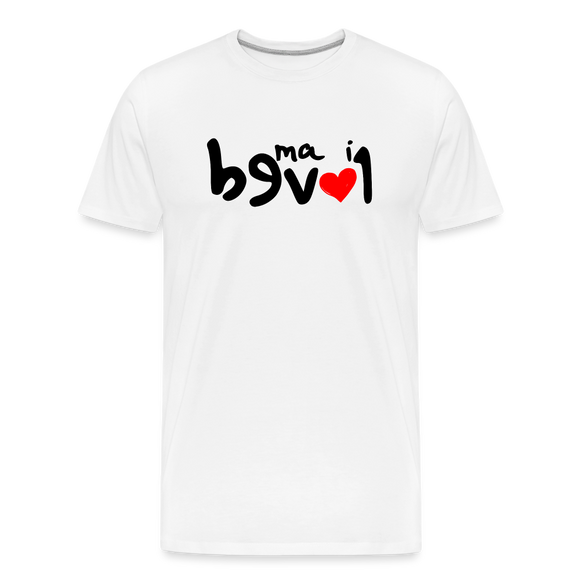 LOVED in Drawn Characters - Organic Cotton T-Shirt - white