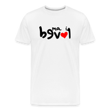 LOVED in Drawn Characters - Organic Cotton T-Shirt - white