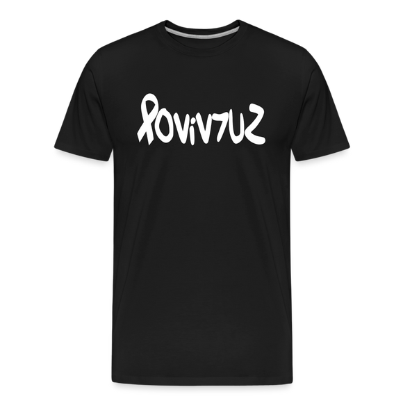 SURVIVOR in Ribbon & Writing - Organic Cotton T-Shirt - black