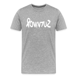 SURVIVOR in Ribbon & Writing - Organic Cotton T-Shirt - heather gray