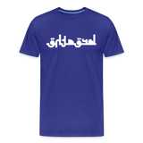 BREATHE in Abstract Characters - Organic Cotton T-Shirt - royal blue