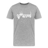 BREATHE in Curly Characters - Organic Cotton T-Shirt - heather gray