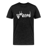 BREATHE in Curly Characters - Organic Cotton T-Shirt - charcoal grey