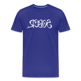 SOBER in Tribal Characters - Organic Cotton T-Shirt - royal blue