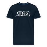 SOBER in Tribal Characters - Organic Cotton T-Shirt - deep navy