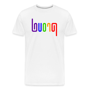 PROUD in Rainbow Abstract Lines - Organic Cotton T-Shirt - black