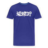 SOBER in Graffiti - Organic Cotton T-Shirt - royal blue