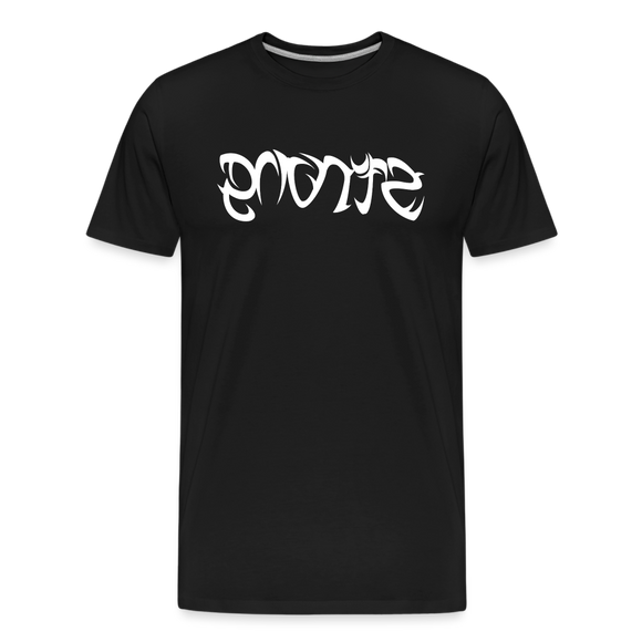 STRONG in Tribal Characters - Organic Cotton T-Shirt - black