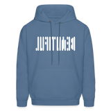 BEAUTIFUL in Abstract Dots - Adult Hoodie - denim blue