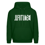 BEAUTIFUL in Abstract Dots - Adult Hoodie - forest green