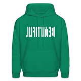 BEAUTIFUL in Abstract Dots - Adult Hoodie - kelly green