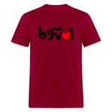 LOVED in Drawn Characters - Classic T-Shirt - dark red