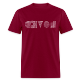 LOVED in Scratched Lines - Classic T-Shirt - burgundy