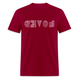 LOVED in Scratched Lines - Classic T-Shirt - dark red