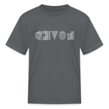 LOVED in Scratched Lines - Child's T-Shirt - charcoal