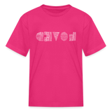 LOVED in Scratched Lines - Child's T-Shirt - fuchsia